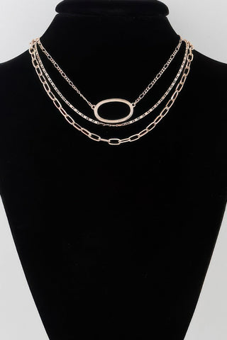 Triple Open Oval Chain Necklace - Wear Arielle