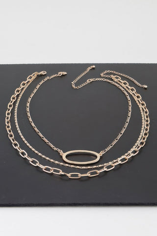 Triple Open Oval Chain Necklace - Wear Arielle