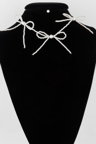 Triple Pearl Ribbon Necklace - Wear Arielle