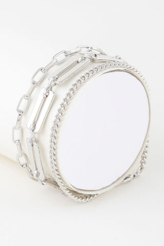 Triple Plate Curb Link Chain Bracelet - Wear Arielle