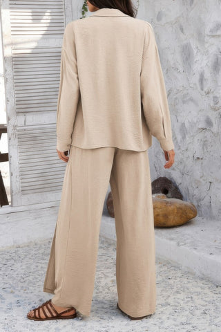 Two Pieces Split Solid Button Down Sets - Wear Arielle