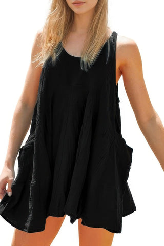 U Neck Backless Sleeveless Mini Pocket Dress - Wear Arielle