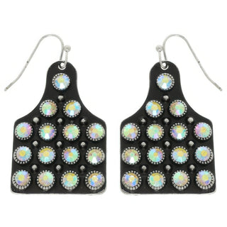 Western Jeweled Cattle Tag Earrings - Wear Arielle