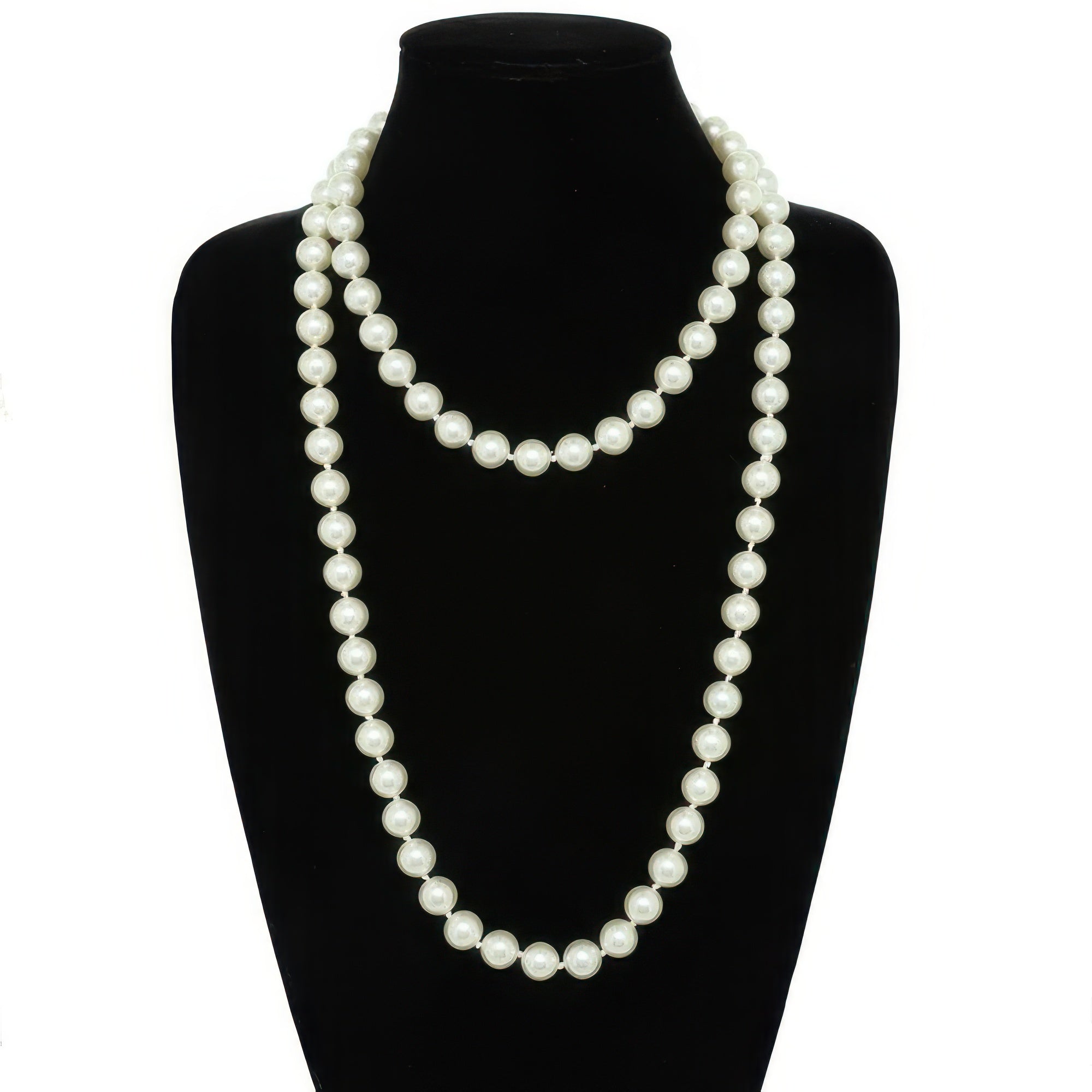 White Pearlescent Pearl Beaded Necklace - Wear Arielle