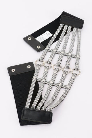 Wide Rhinestone Waist Belt - Wear Arielle