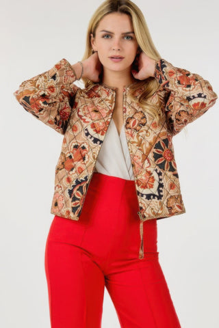 Zip Up Multi - print Jacket - Wear Arielle