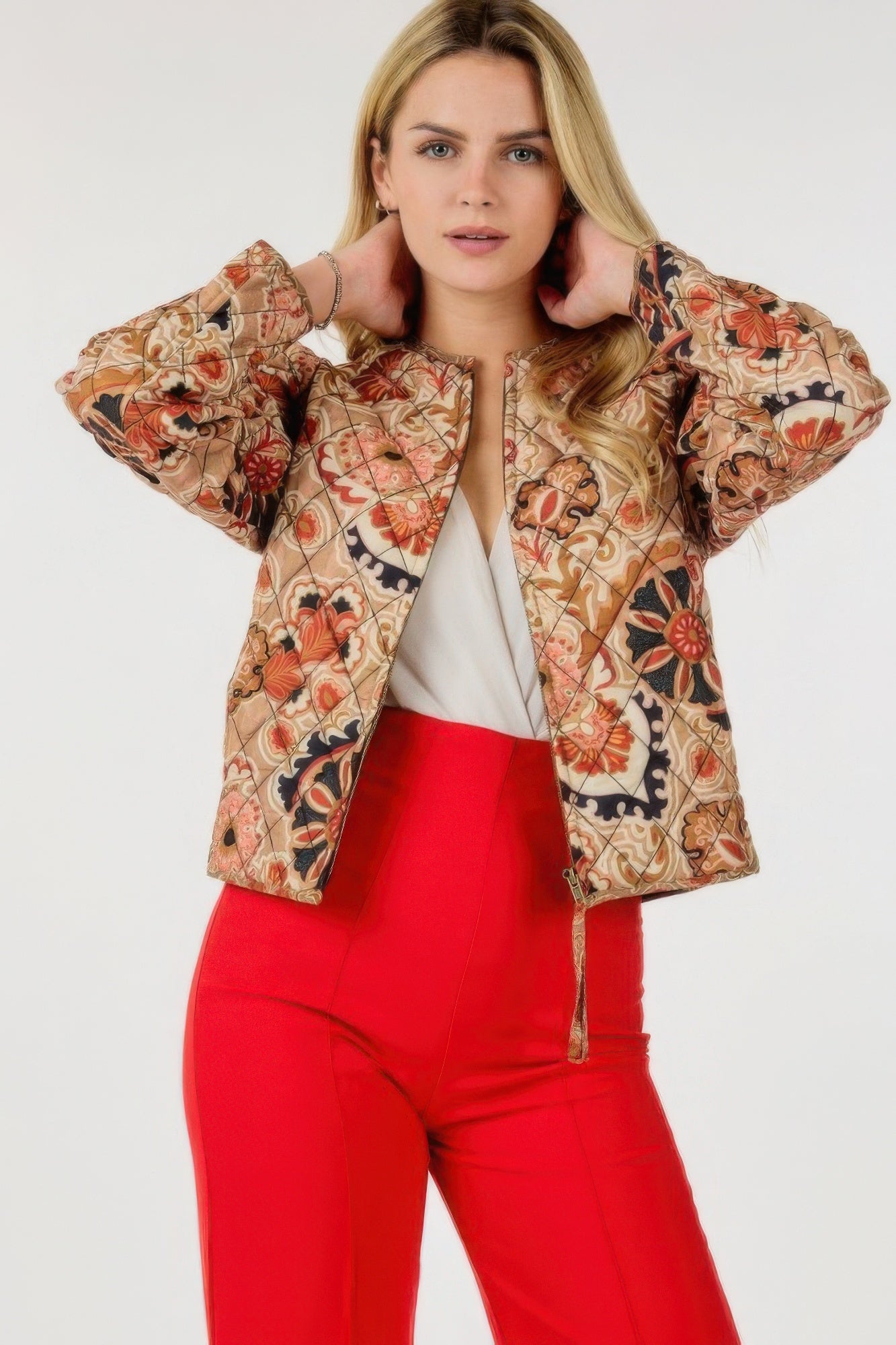 Zip Up Multi - print Jacket - Wear Arielle