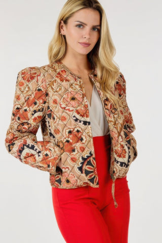 Zip Up Multi - print Jacket - Wear Arielle