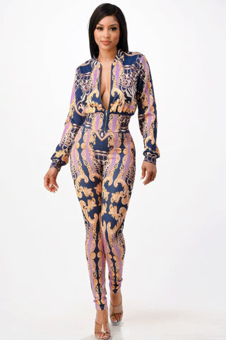 Zip - up Style Jacket With Leggings Set - Wear Arielle