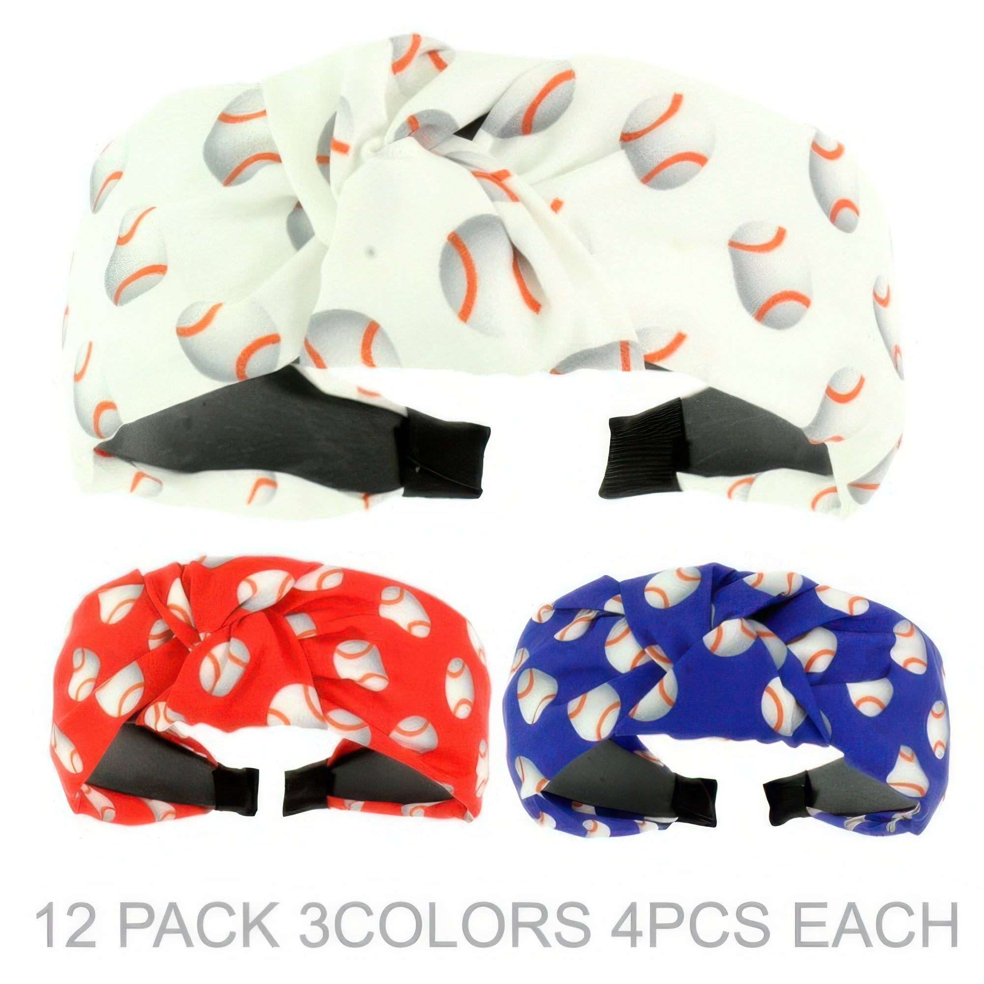 12pack Baseball Theme Top Knotted Headband - Wear Arielle