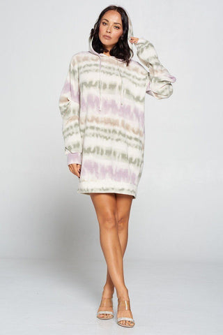 Terry Brushed Print Sweater Dress - Wear Arielle