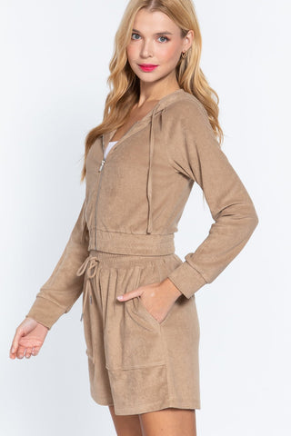 Mocha Terry Zip - Up Hoodie Jacket - Wear Arielle