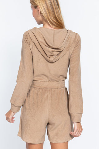 Mocha Terry Zip - Up Hoodie Jacket - Wear Arielle