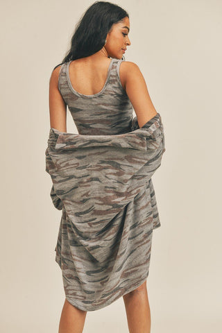 3 - Piece Lounge Set with Cardigan and Biker Shorts - Wear Arielle