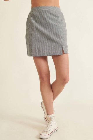 Pinstripe Mini Skirt grey - Wear Arielle