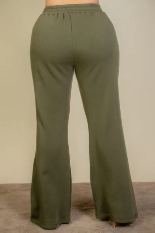 Plus Size Drawstring Waist Slant Pocket Sweatpants - Wear Arielle