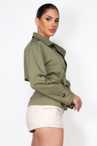 Double - breasted Waist - tie Trench Coat - Wear Arielle