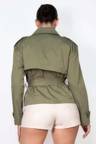 Double - breasted Waist - tie Trench Coat - Wear Arielle