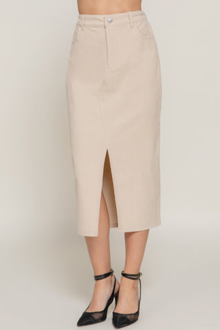 Corduroy Midi Skirt - Wear Arielle