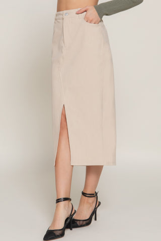 Corduroy Midi Skirt - Wear Arielle