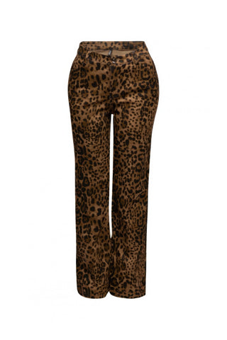 Leopard Printed Wide Leg Pants - Wear Arielle