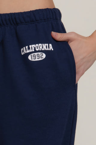 Waistband Print Detail Sweatpants navy - Wear Arielle