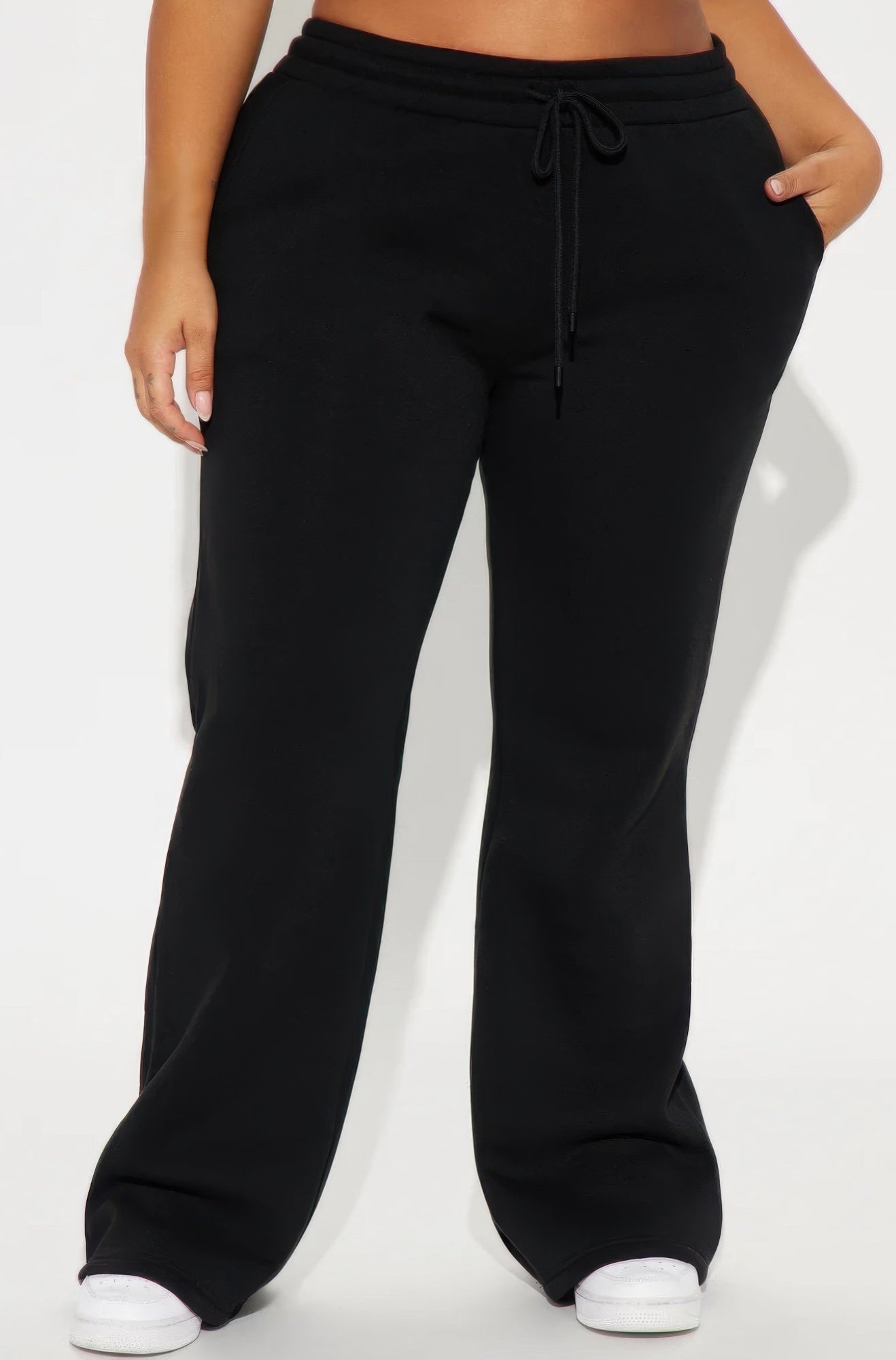 Black Fleece Lounge Flare Pants - Wear Arielle