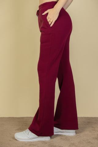 Drawstring Waist Slant Pocket Sweatpants - Wear Arielle