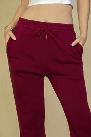 Drawstring Waist Slant Pocket Sweatpants - Wear Arielle