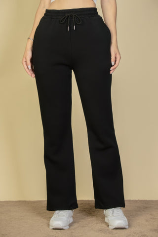 Drawstring Waist Slant Pocket Sweatpants - Wear Arielle