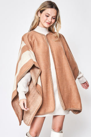 Cozy Side Border Ruana - Wear Arielle
