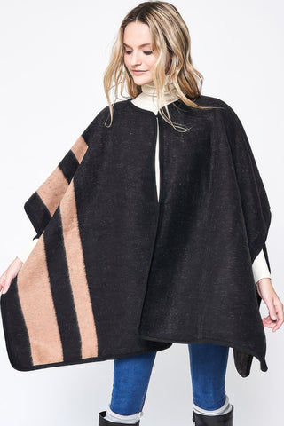 Cozy Side Border Ruana - Wear Arielle