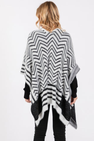 Cozy Chevron Pattern Ruana - Wear Arielle