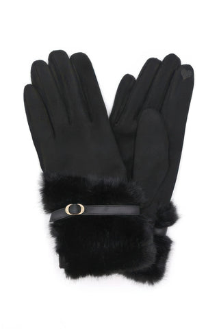Winter Warm Touchscreen Gloves with Faux Fur Trim - Wear Arielle