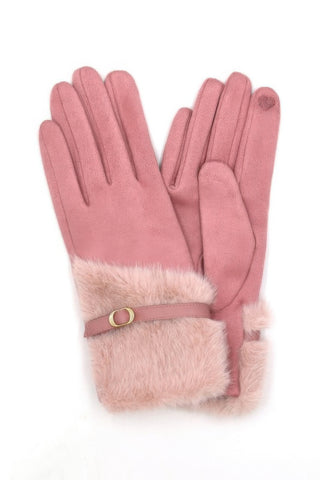Winter Warm Touchscreen Gloves with Faux Fur Trim - Wear Arielle