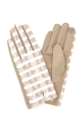 Fuzzy Plaid Smart Touch Gloves - Wear Arielle