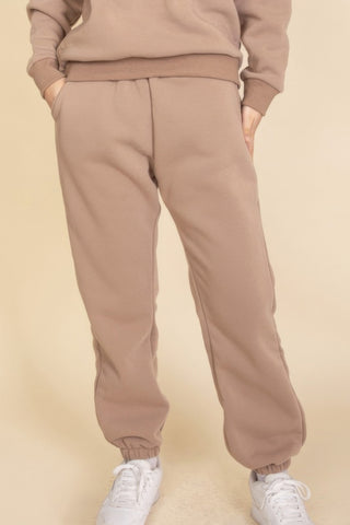 Poly Fleece Elastic Waist Joggers - Wear Arielle