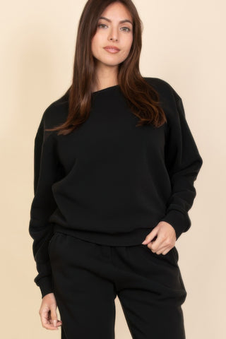 Comfy Fleece Crewneck Pullover - Wear Arielle