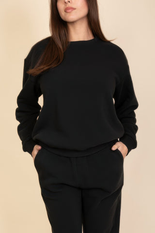 Comfy Fleece Crewneck Pullover - Wear Arielle