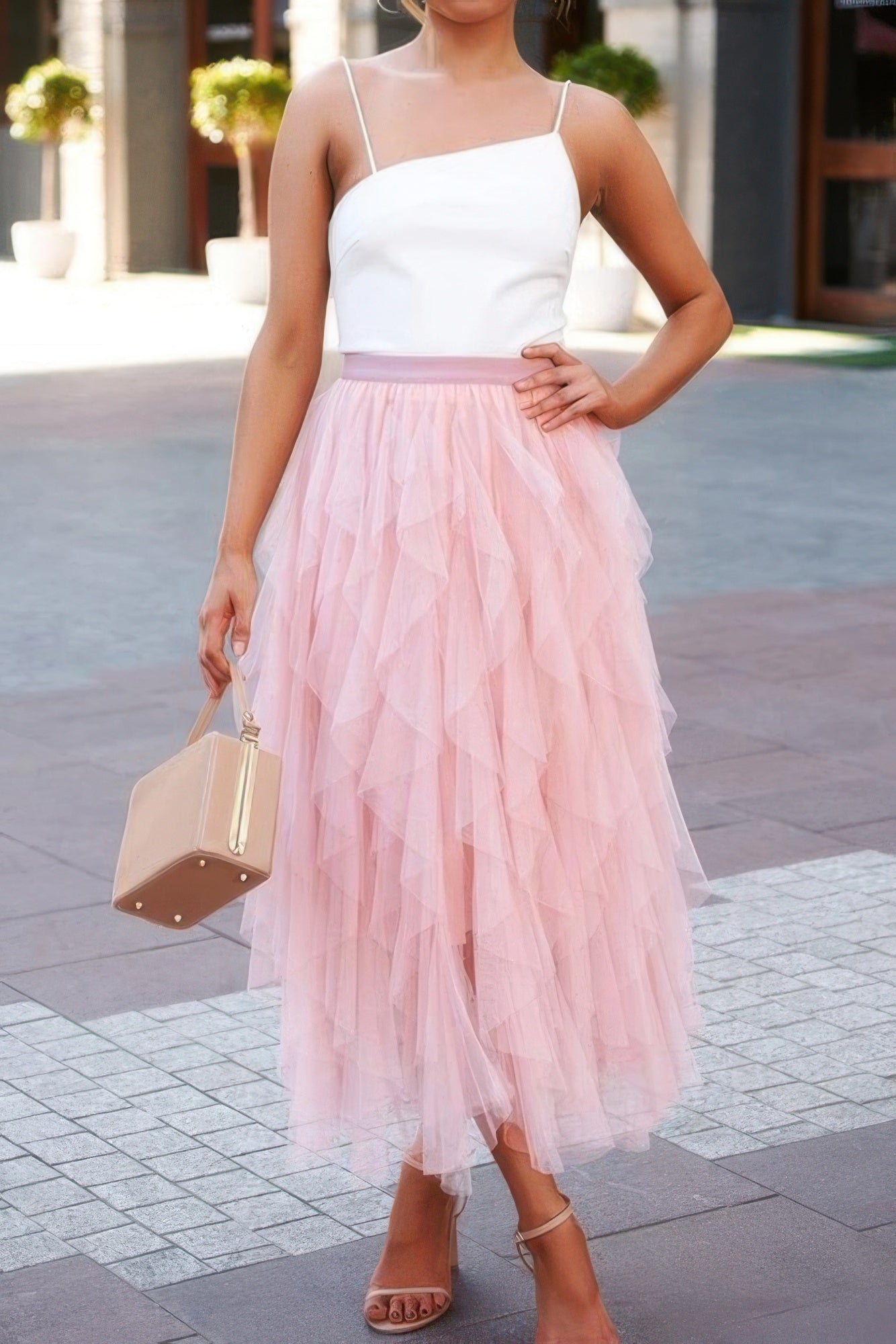 A Line Long Tulle Tiered Skirts - Wear Arielle