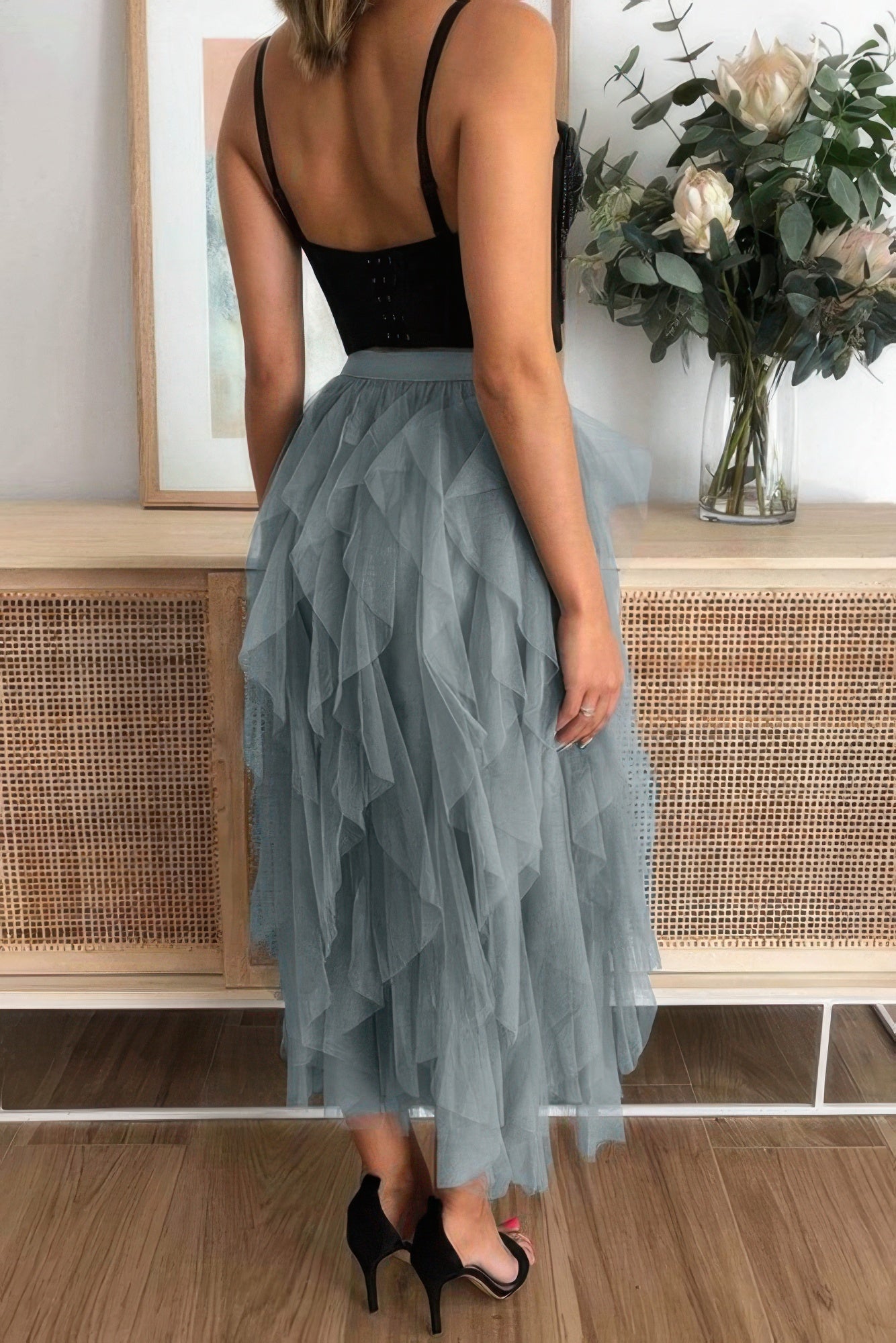 A Line Long Tulle Tiered Skirts - Wear Arielle