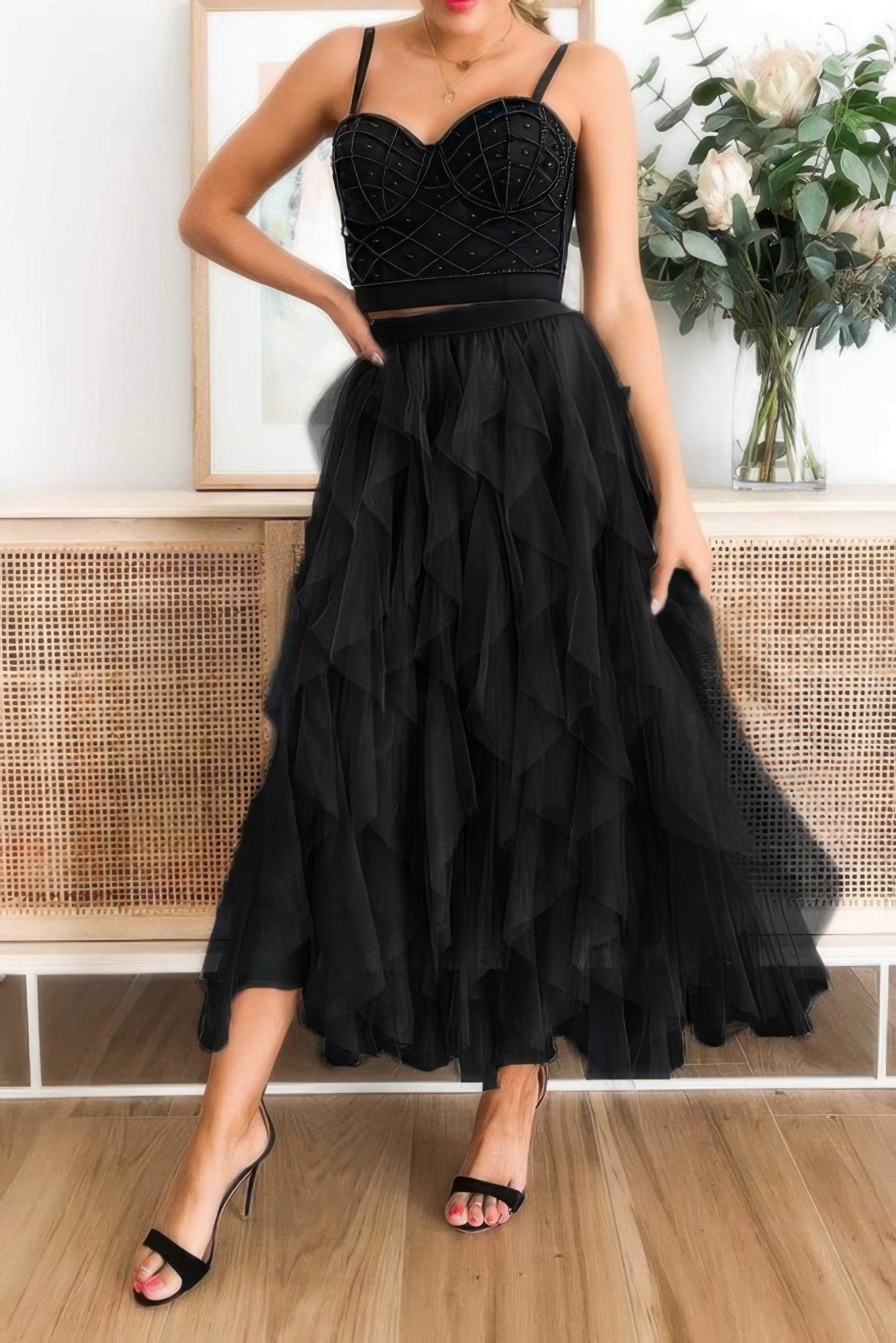 A Line Long Tulle Tiered Skirts - Wear Arielle