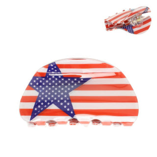 American Flag Theme Acrylic Hair Claw Clip - Wear Arielle