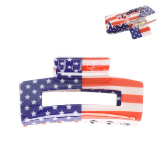 American Flag Theme Acrylic Hair Claw Clip - Wear Arielle