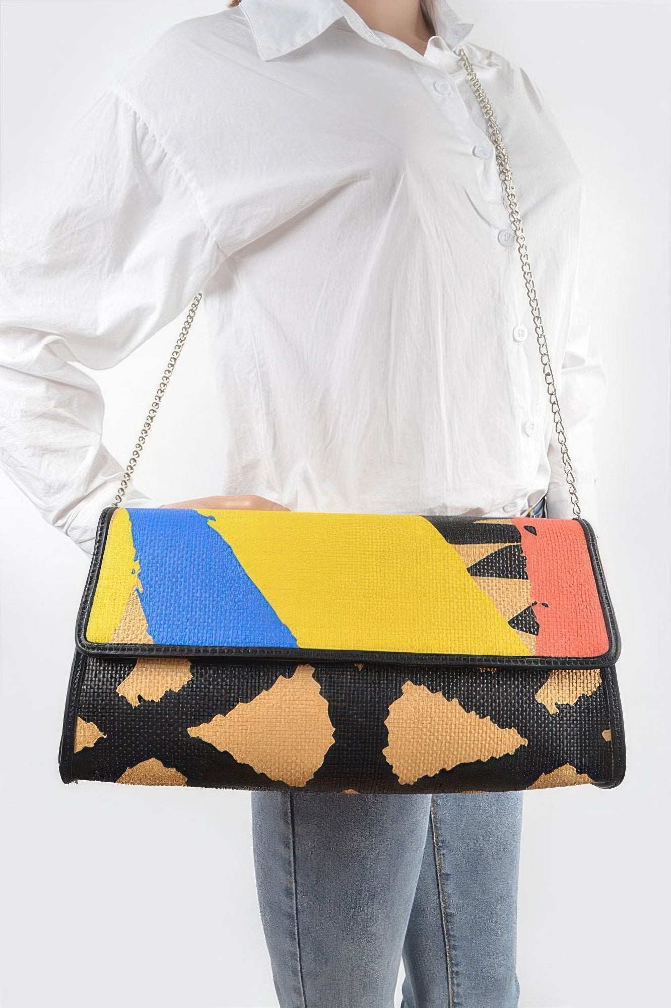 Animal Print Clutch With Color Palette - Wear Arielle