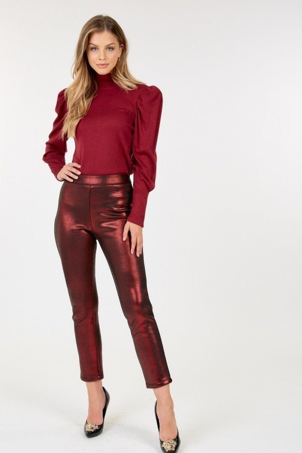 Animal Skin Vinyl Ankle Pants - Wear Arielle