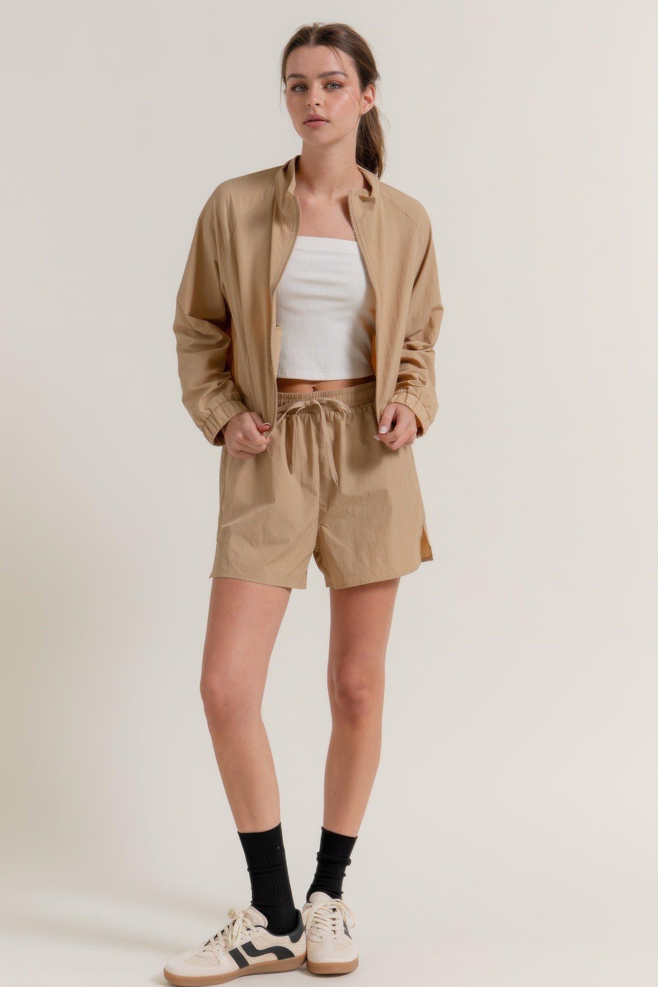 Anorak Side Slit Workout Shorts - Wear Arielle