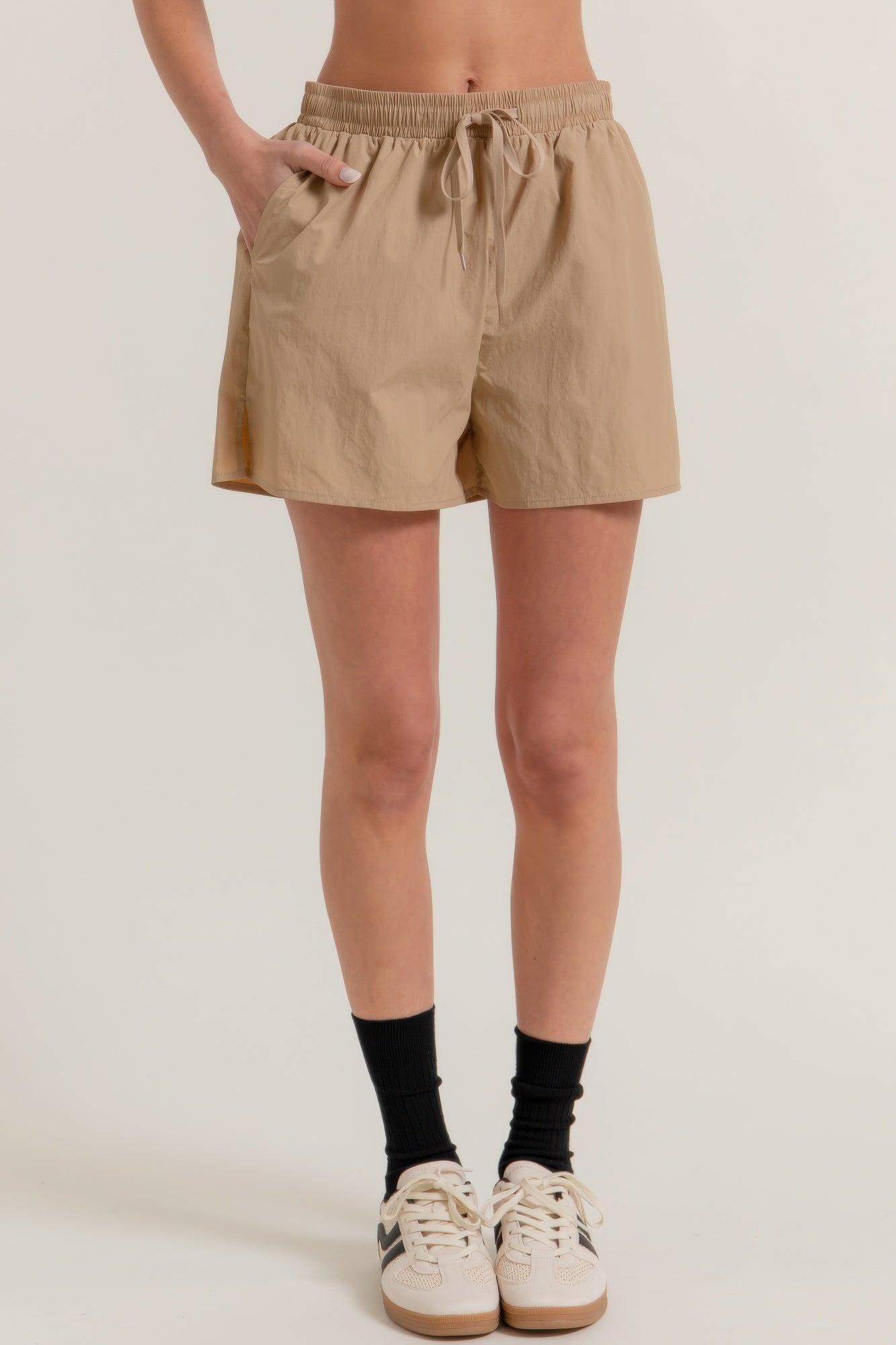 Anorak Side Slit Workout Shorts - Wear Arielle