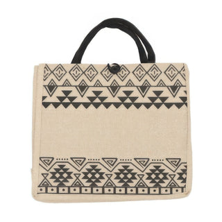 Aztec Pattern Themed Canvas Tote Bag - Wear Arielle