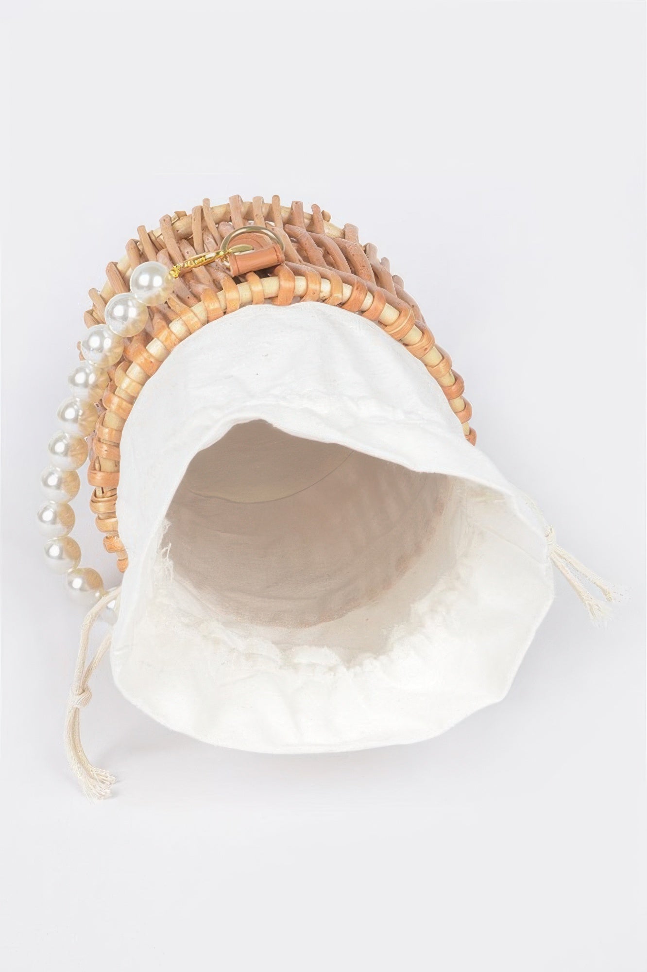 Bamboo Clutch W Faux Pearl Handle - Wear Arielle